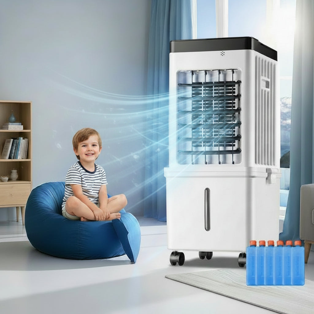 Portable air cooler airflow detail