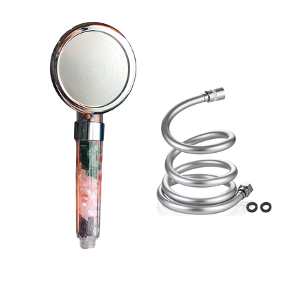 High-Pressure Filtered Shower Head with Mineral Stones for Soft Water