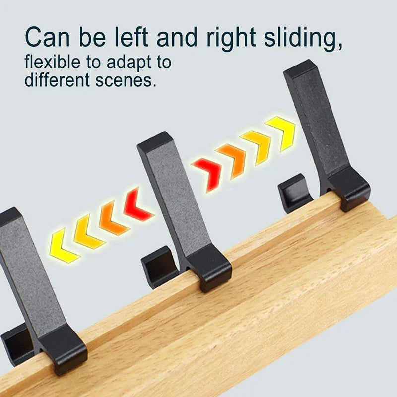 Wall-Mounted Wooden Coat Rack with Adjustable Double Hooks – Scandinavian Entryway Organizer