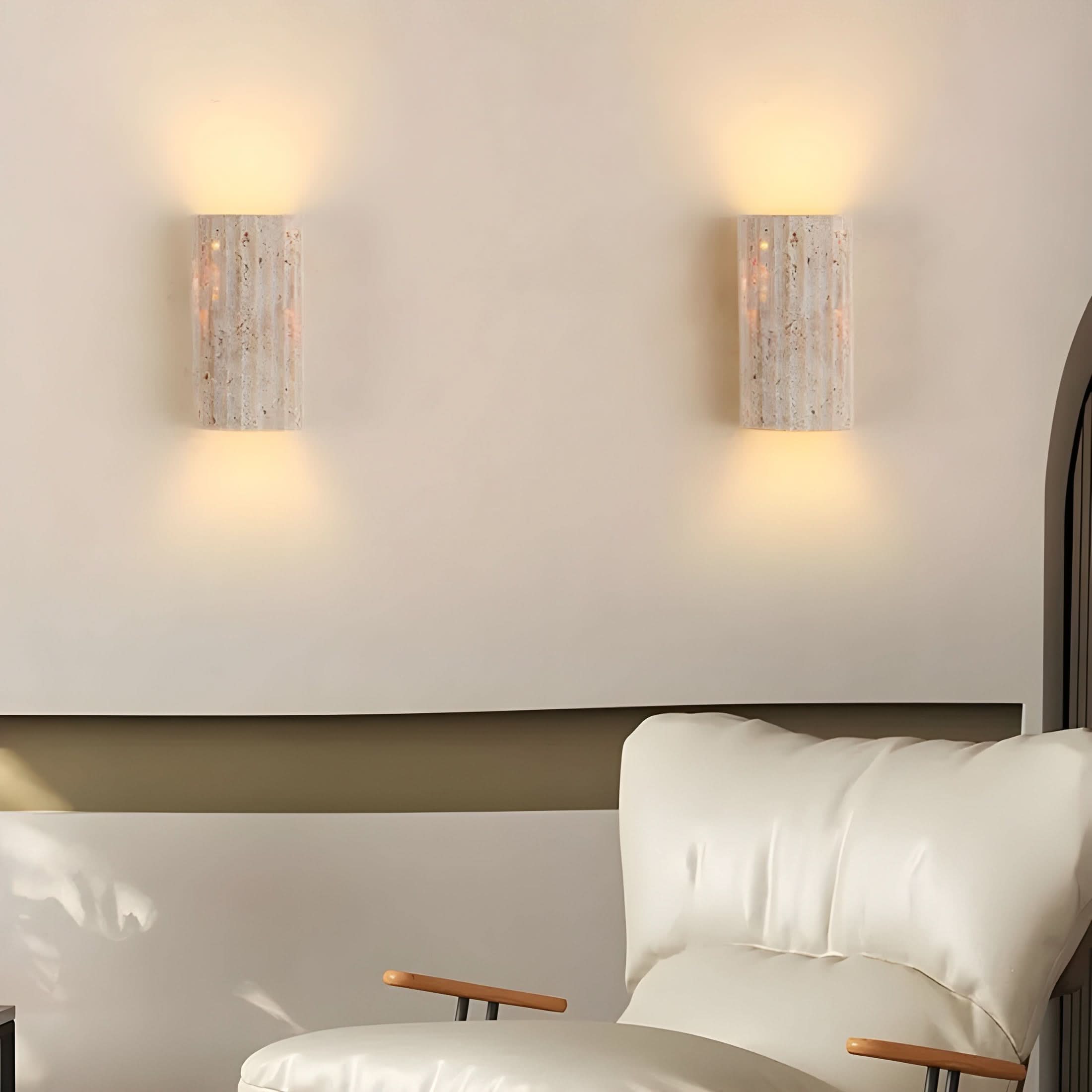 Textured Natural Stone Wall Sconce | Modern LED Light Fixture