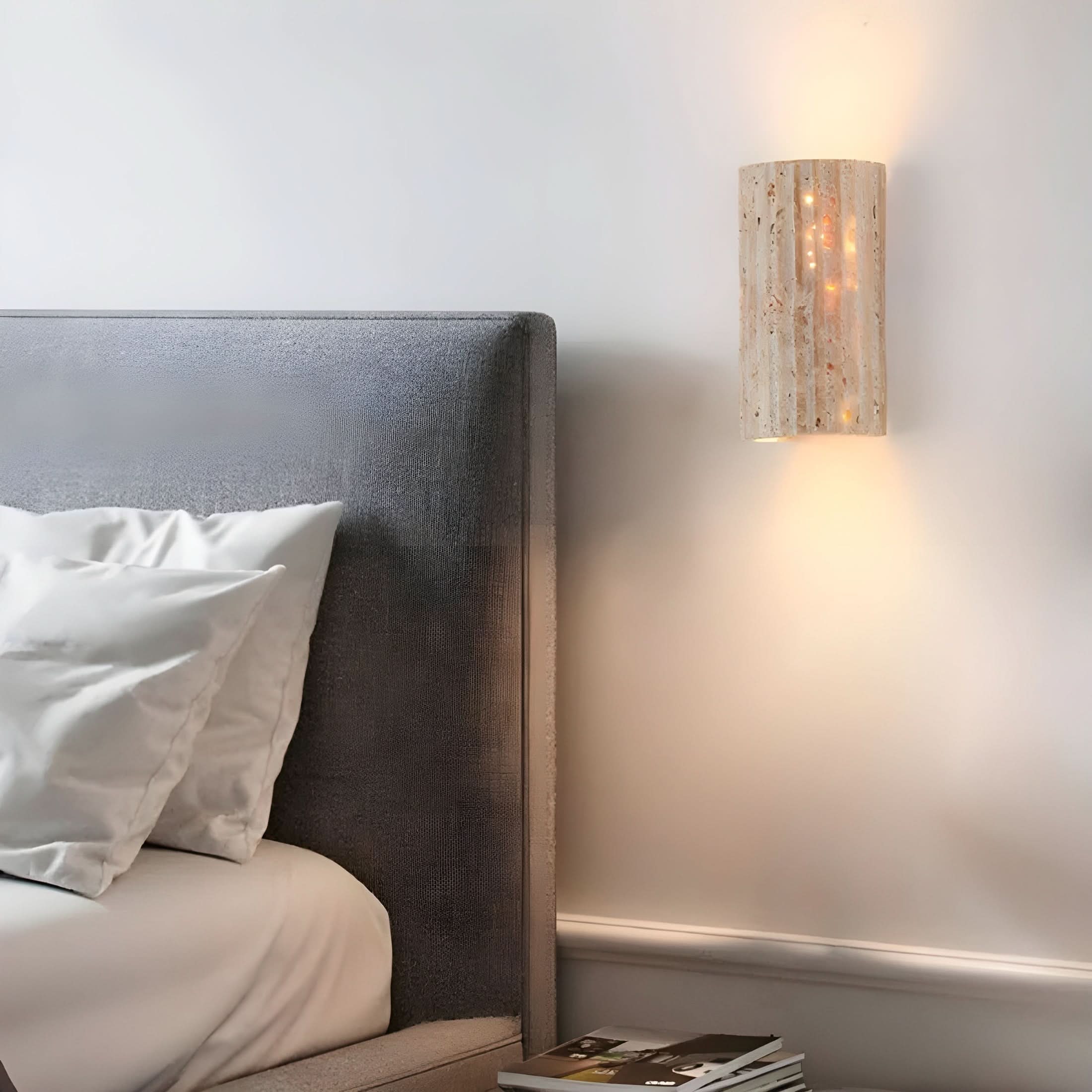 Textured Natural Stone Wall Sconce | Modern LED Light Fixture