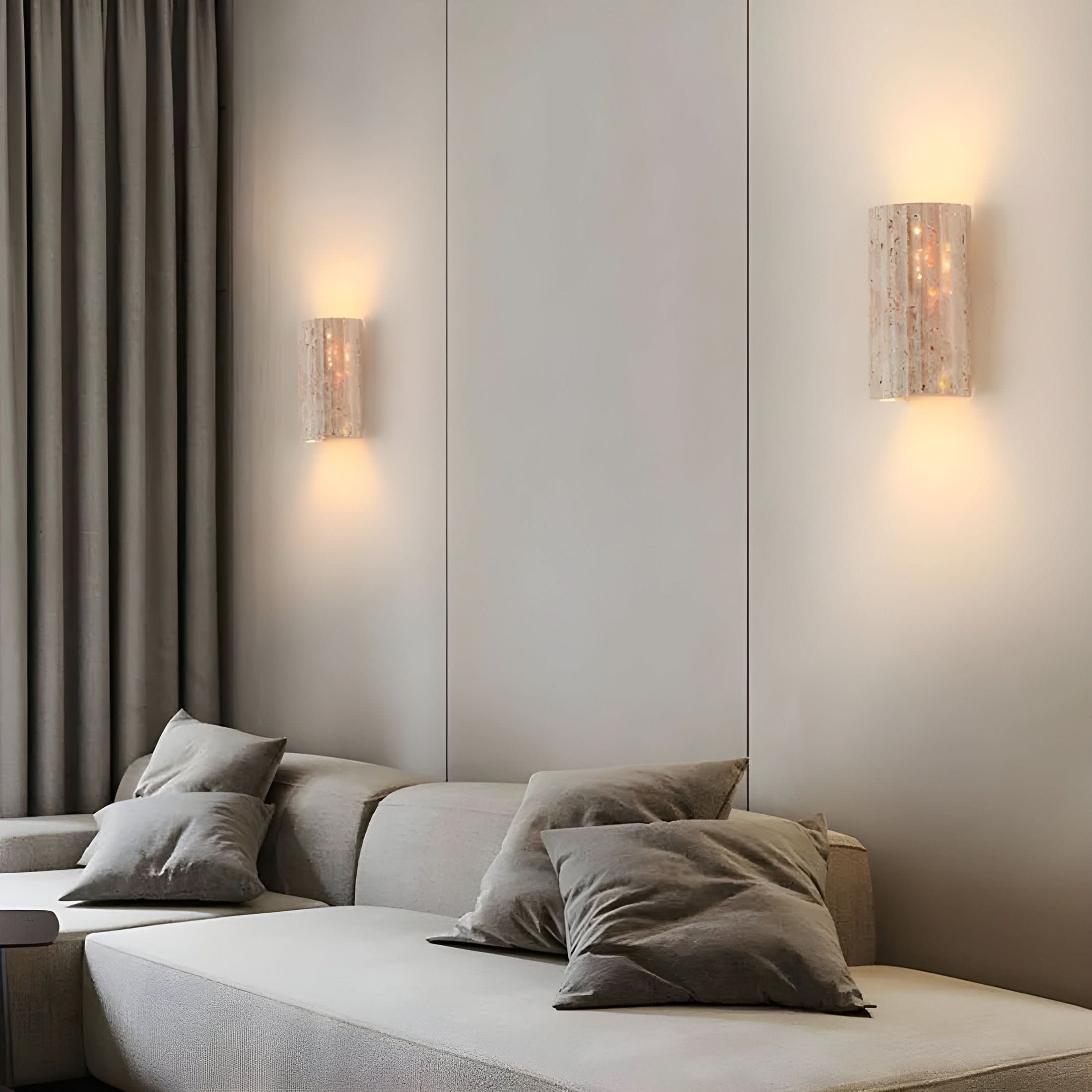 Textured Natural Stone Wall Sconce | Modern LED Light Fixture