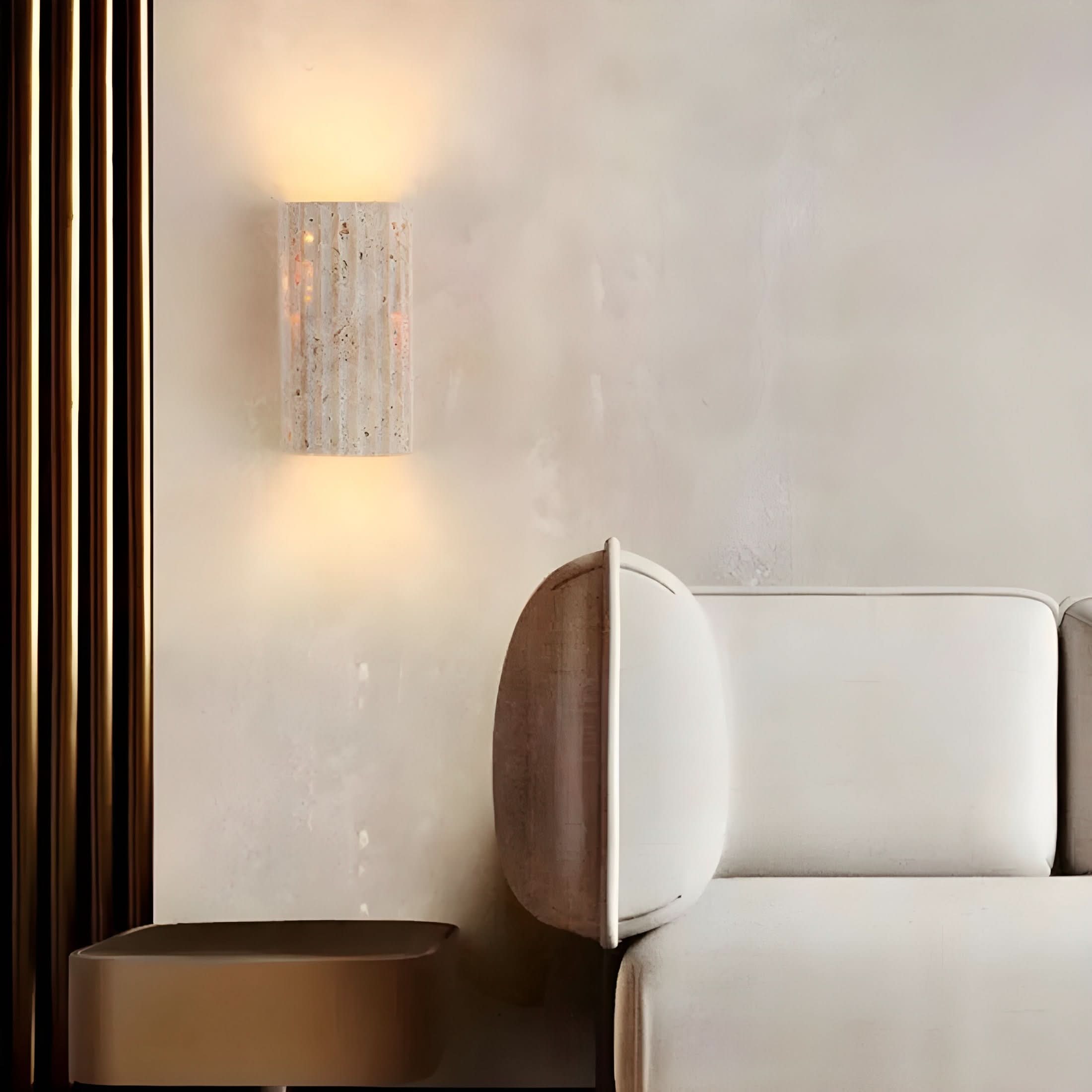Textured Natural Stone Wall Sconce | Modern LED Light Fixture