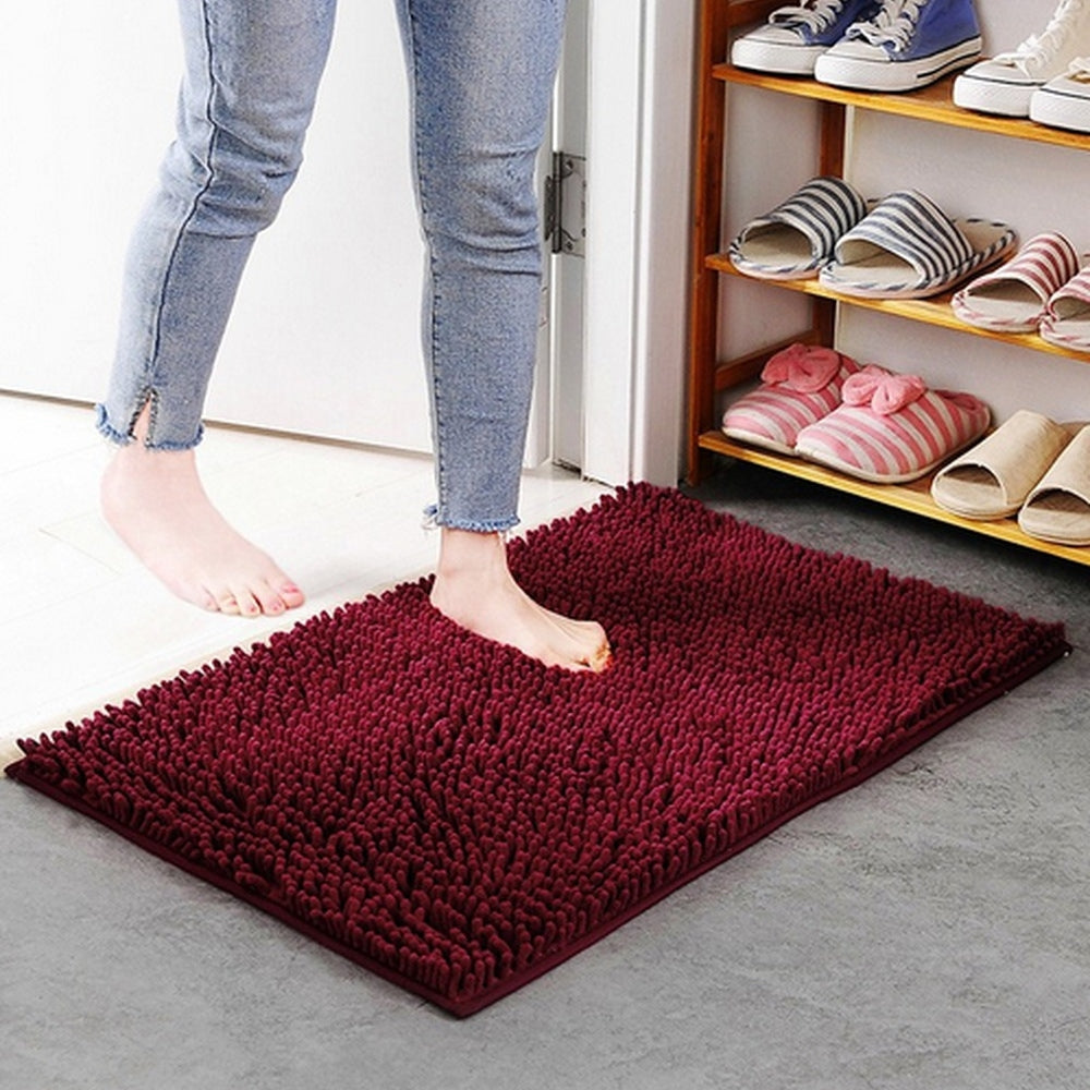 Ultra Soft Chenille Memory Foam Bath Mat with Non-Slip Design
