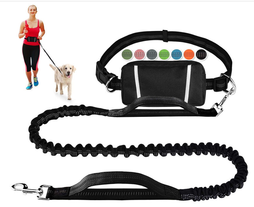 Hands-Free Dog Leash with Shock-Absorbing Bungee – Reflective Waist Leash for Running, Walking & Hiking