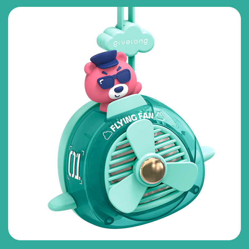 Rechargeable Mini Fan with Cute Animal Design – Quiet Adjustable-Speed Personal Cooling for Travel, Desk, Stroller & Outdoor
