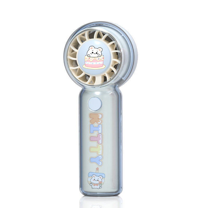 USB Rechargeable Handheld Fan with Cute Cat Design – Quiet Adjustable-Speed Personal Cooling for Travel, Commute, Outdoor Events & Festivals