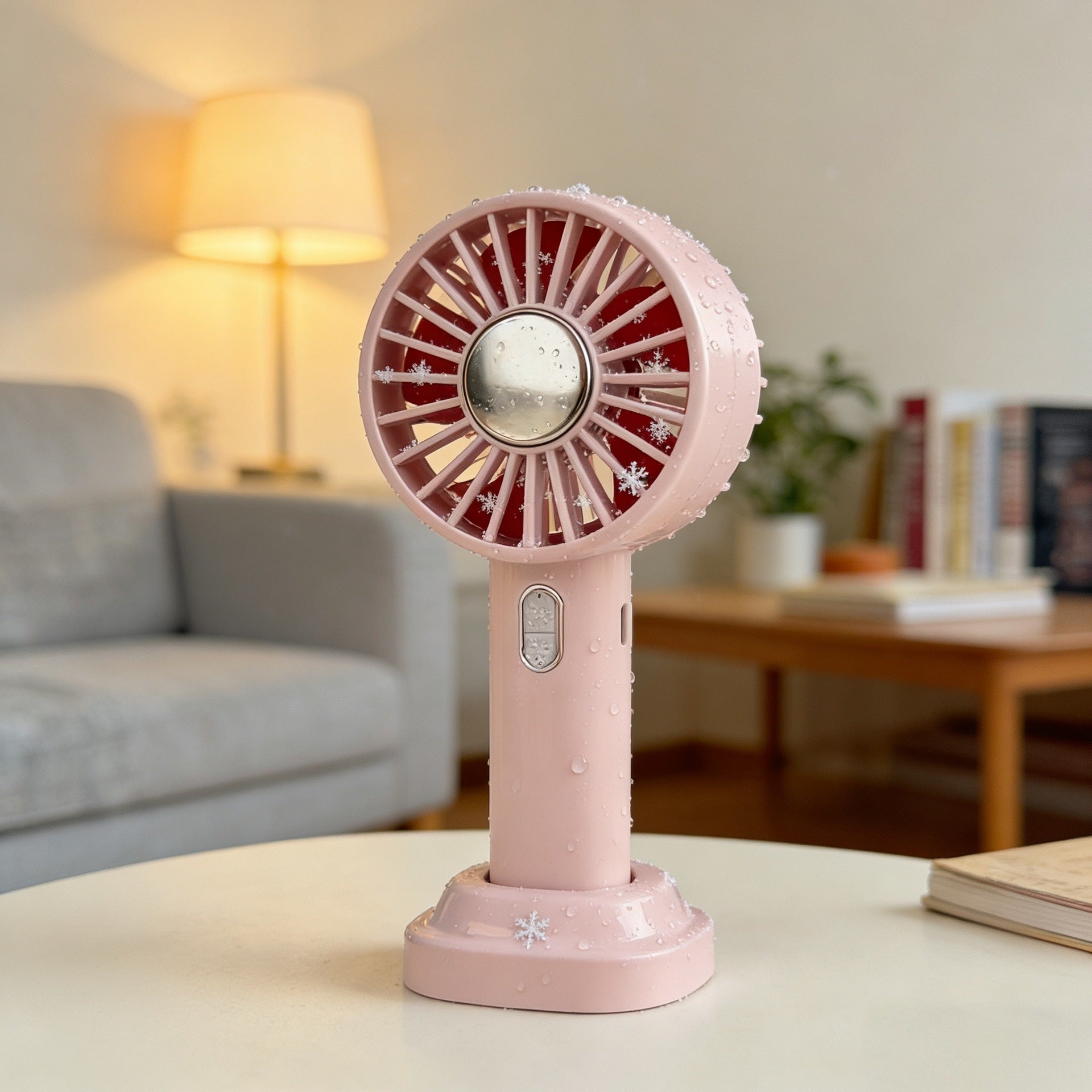 Travel-Ready Portable Handheld Fan with Integrated Water Spray Mechanism – USB-Rechargeable Cooling for Travel, Gym & Outdoors