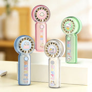 USB Rechargeable Handheld Fan with Cute Cat Design – Quiet Adjustable-Speed Personal Cooling for Travel, Commute, Outdoor Events & Festivals