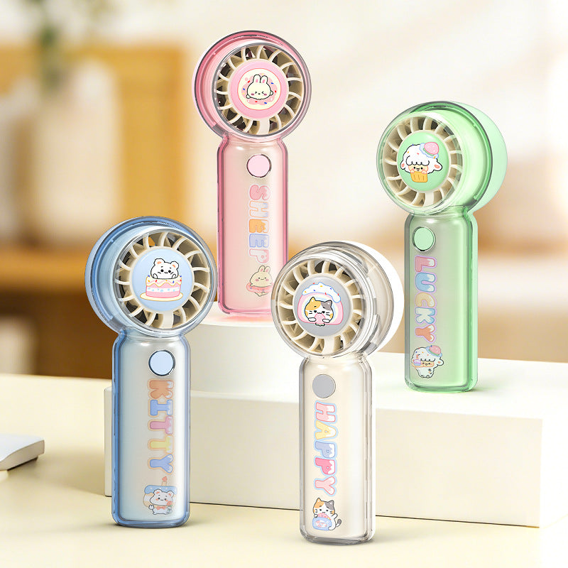 USB Rechargeable Handheld Fan with Cute Cat Design – Quiet Adjustable-Speed Personal Cooling for Travel, Commute, Outdoor Events & Festivals