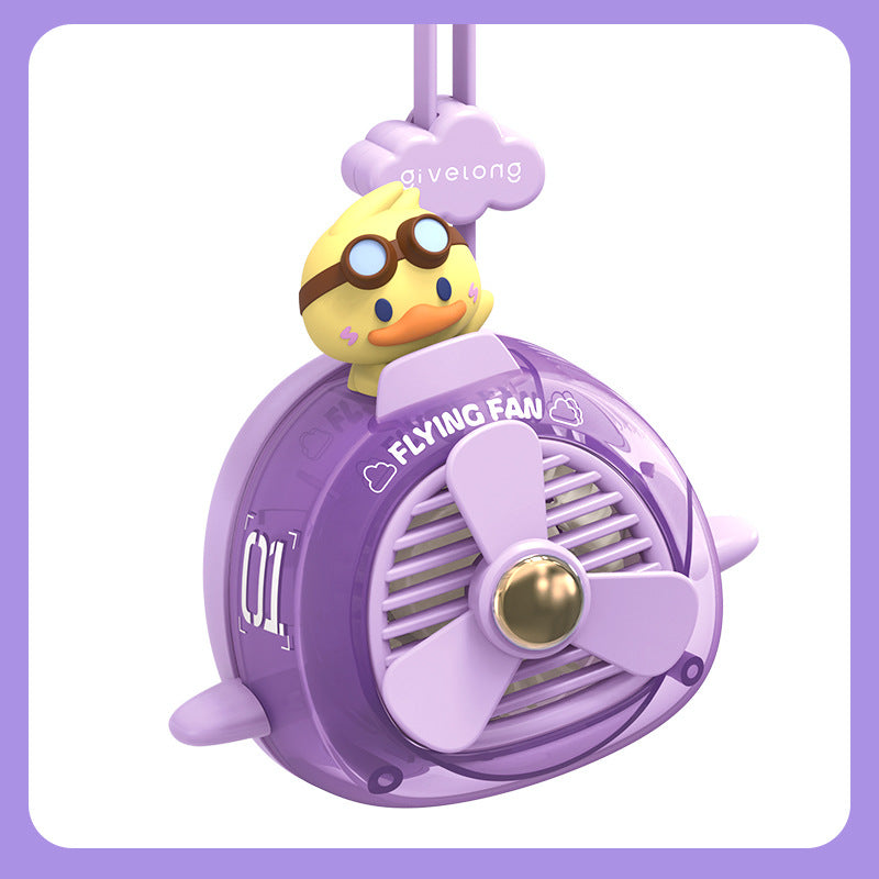 Rechargeable Mini Fan with Cute Animal Design – Quiet Adjustable-Speed Personal Cooling for Travel, Desk, Stroller & Outdoor