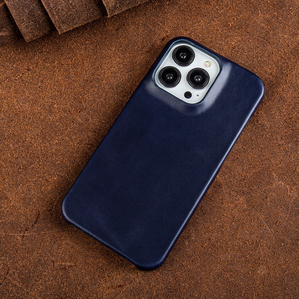 Genuine Leather iPhone Case, Oil Wax Finish, Apple Phone Cover
