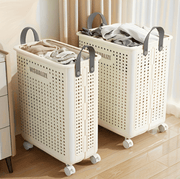 RollEase Foldable Laundry Basket on Wheels – Collapsible Rolling Hamper for Easy Home Transport