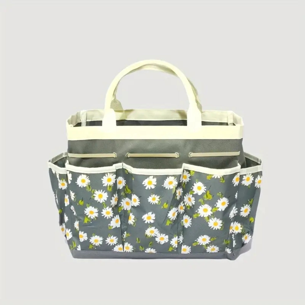 Floral Oxford Cloth Garden Tool Organizer Bag and Tote