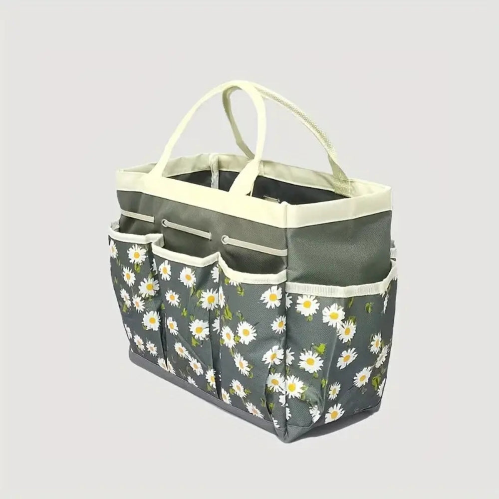 Floral Oxford Cloth Garden Tool Organizer Bag and Tote