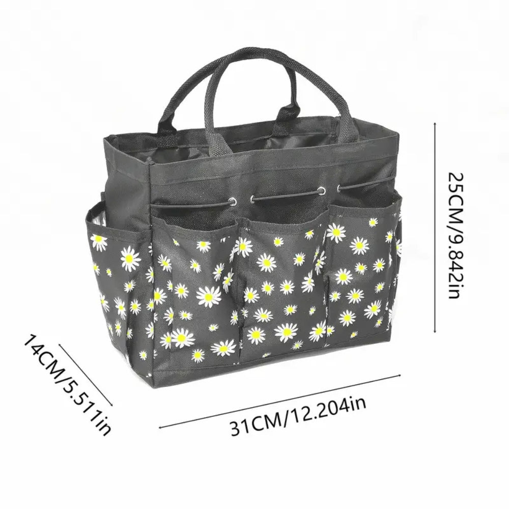 Floral Oxford Cloth Garden Tool Organizer Bag and Tote