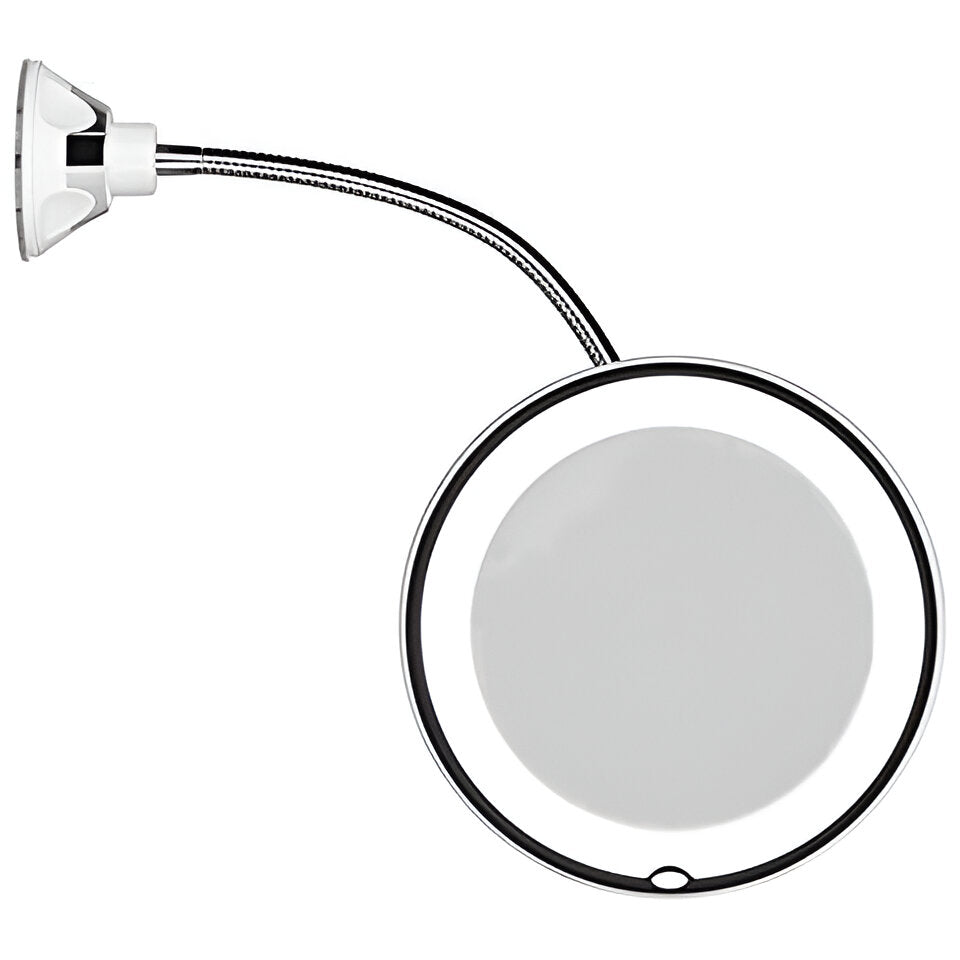 LED Magnifying Makeup Mirror with Adjustable Suction Cup and 10X Zoom