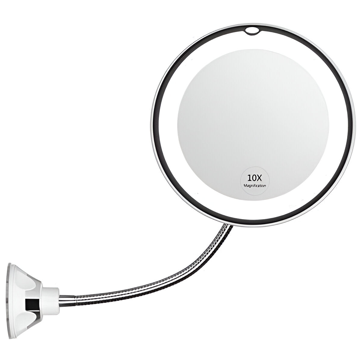LED Magnifying Makeup Mirror with Adjustable Suction Cup and 10X Zoom