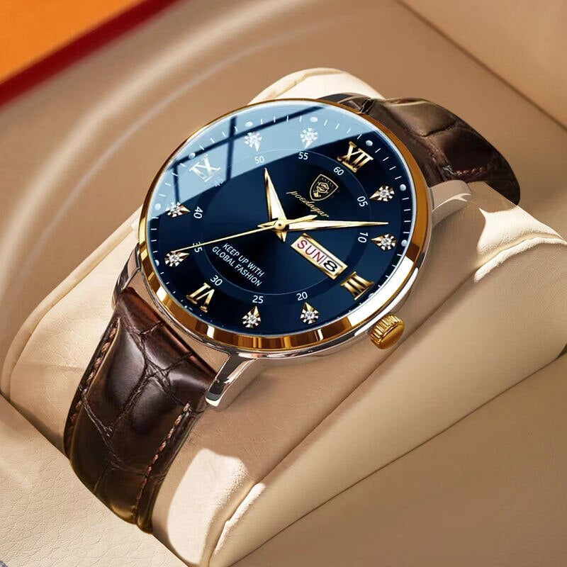 Men's Waterproof Stainless Steel Watch | Luminous Analog Timepiece