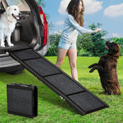 Folding Dog Ramp for Car & Bed with Non-Slip Surface – Lightweight Portable Pet Ramp for Safe Easy Access