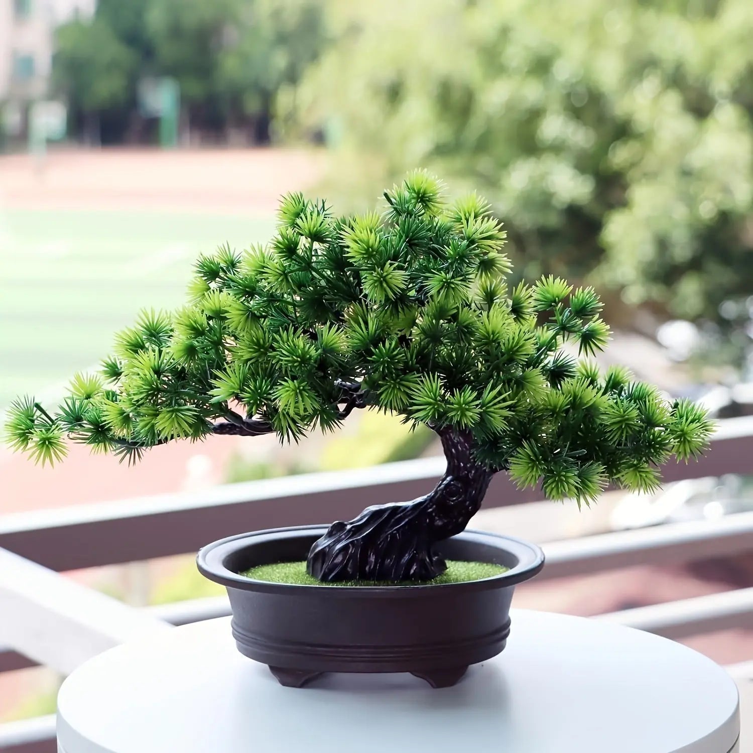 Artificial Mini Bonsai Plant | Faux Potted Tree Desk Decor (24cm)
