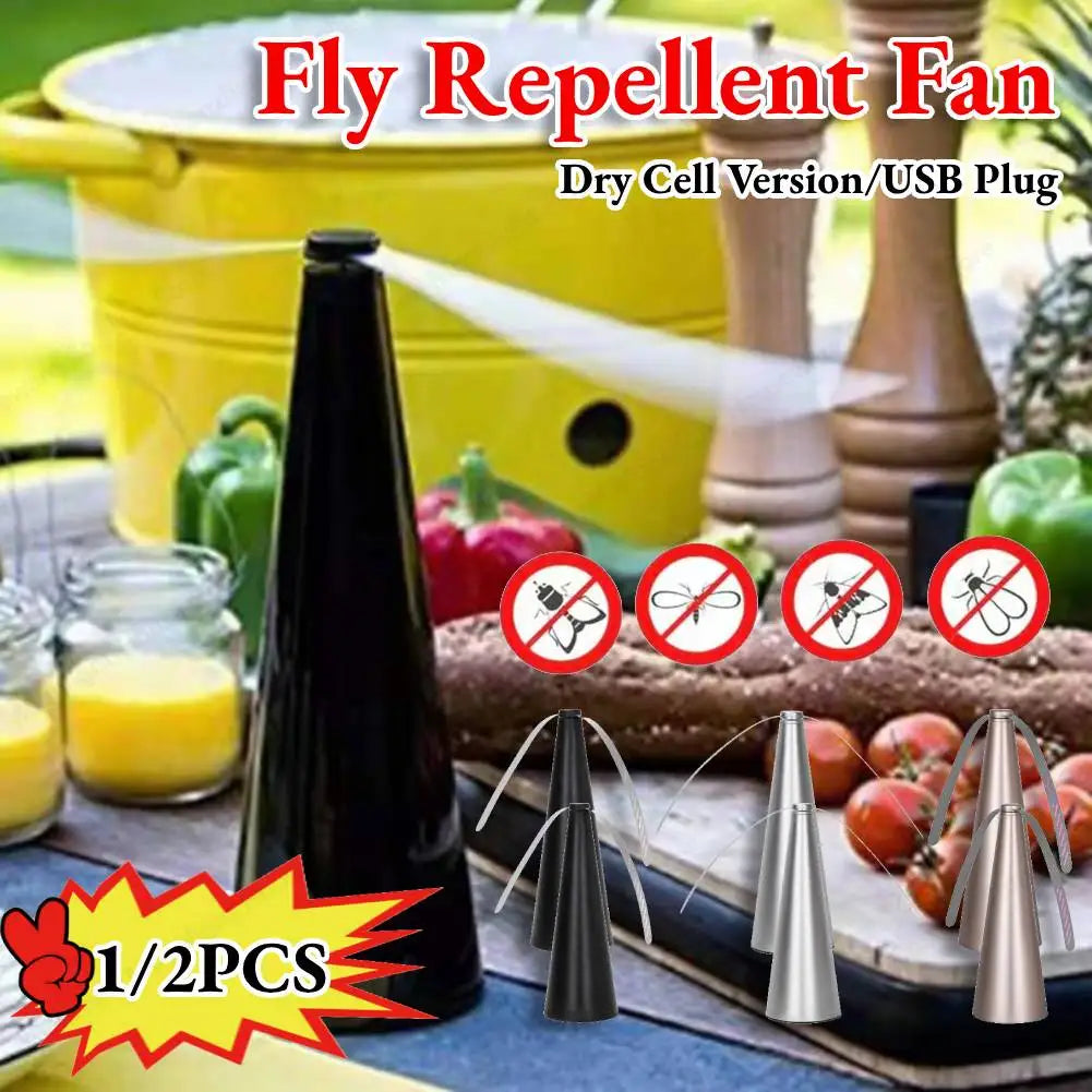 Portable Fly Repellent Fan with USB & Battery Power – Chemical-Free Insect Deterrent for Outdoor Dining & Picnics
