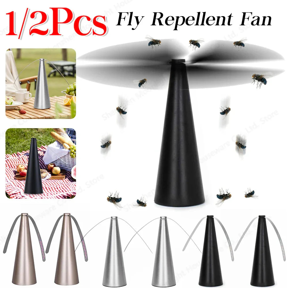 Portable Fly Repellent Fan with USB & Battery Power – Chemical-Free Insect Deterrent for Outdoor Dining & Picnics