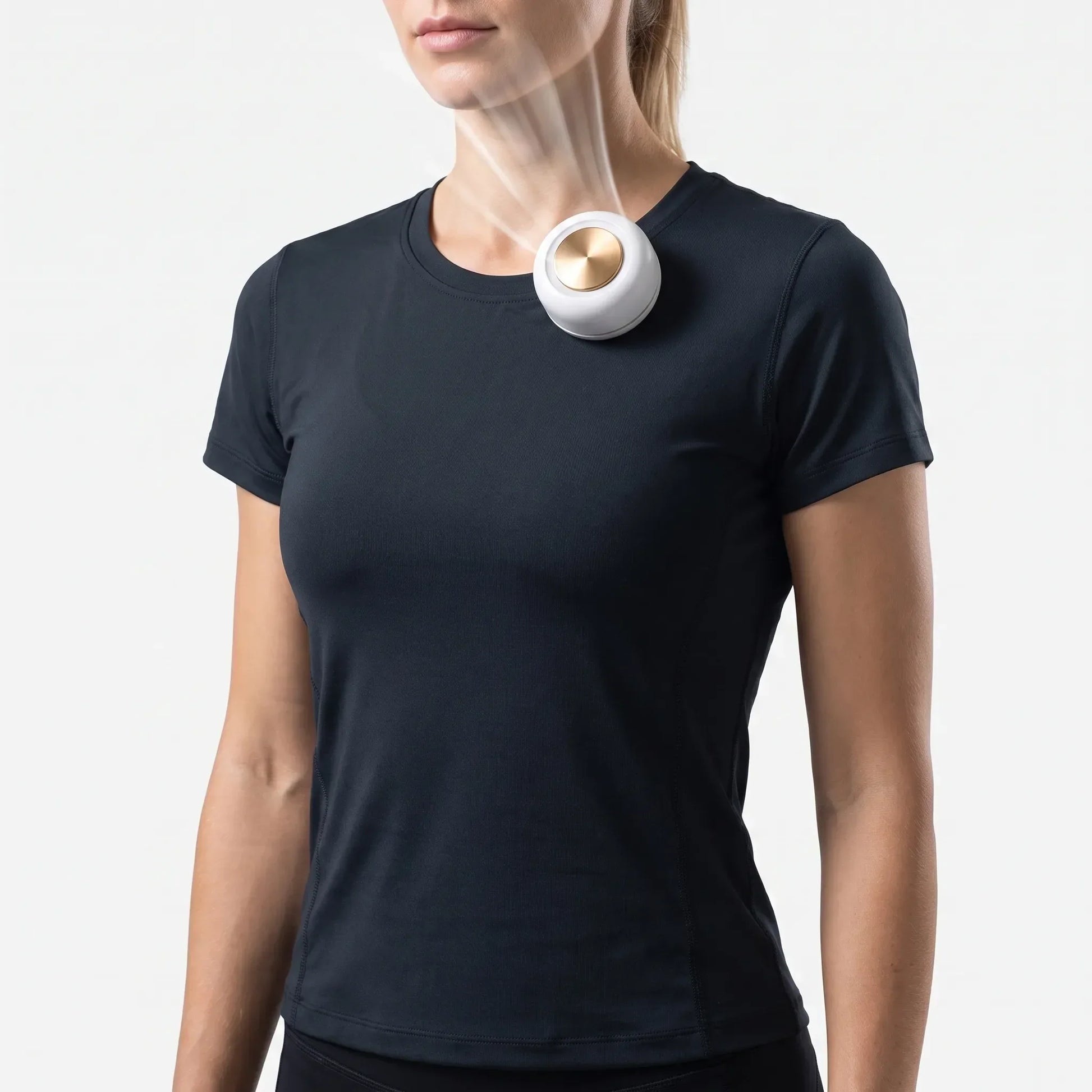 Clip-on waist fan worn on clothing