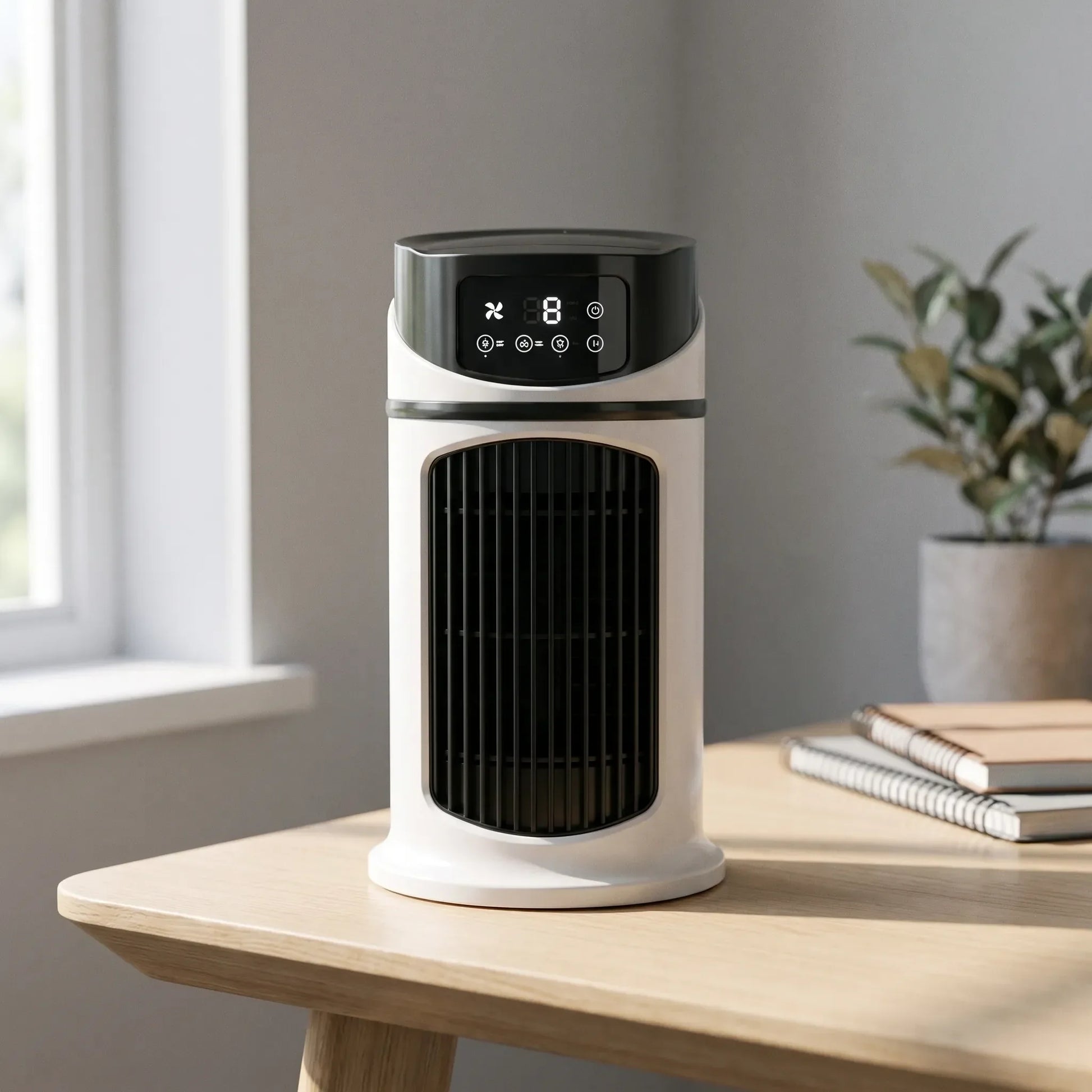 Portable water misting fan with tank