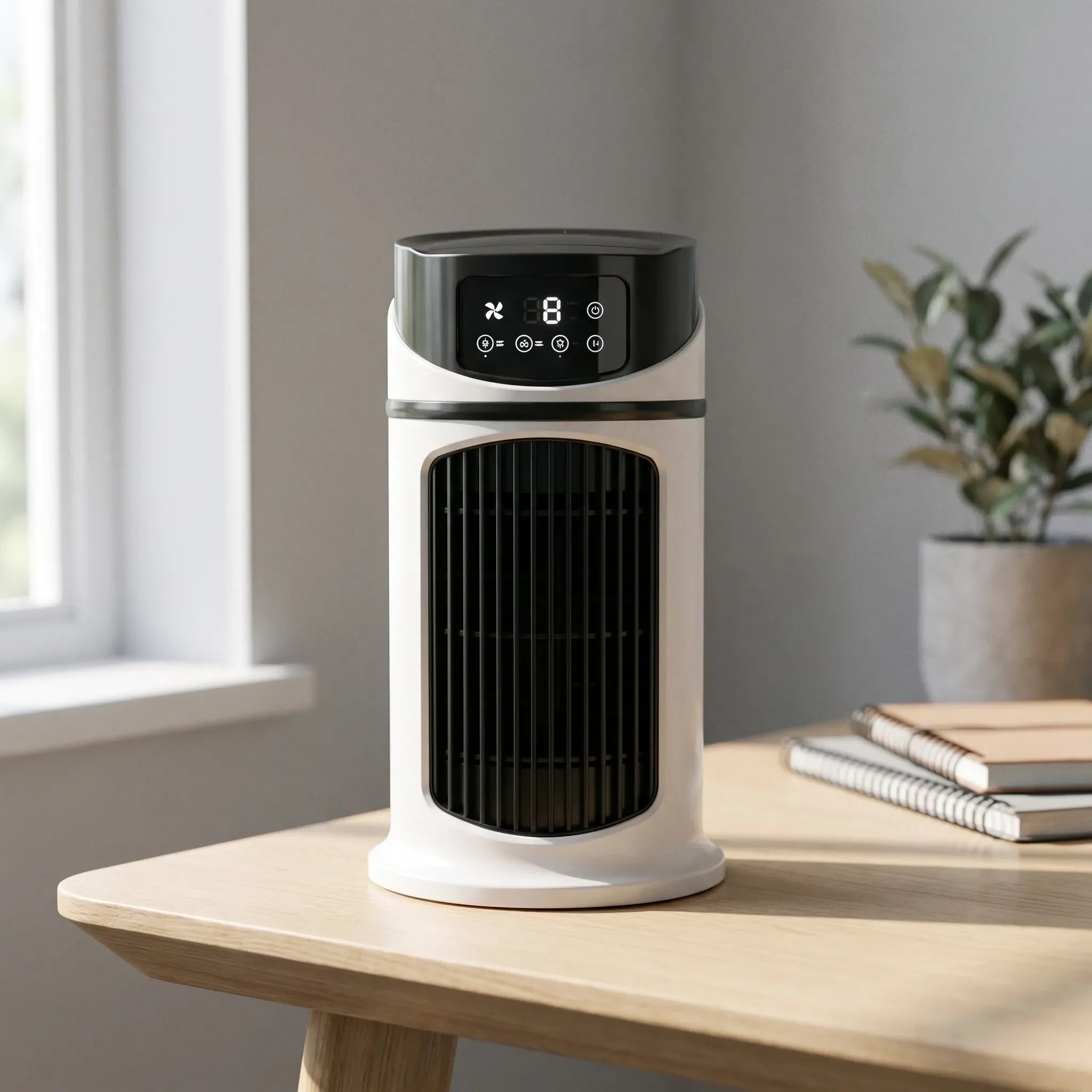 Portable water misting fan with tank