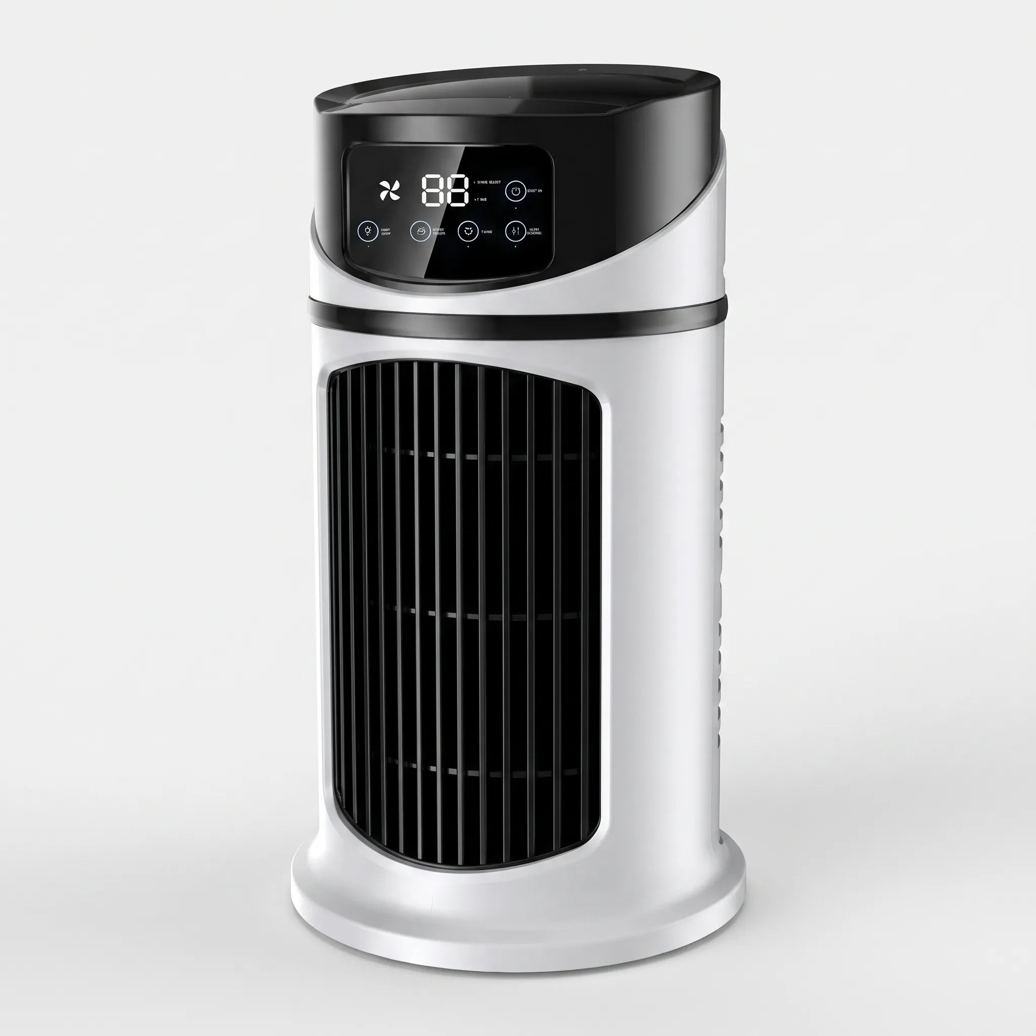 Touch display on misting fan