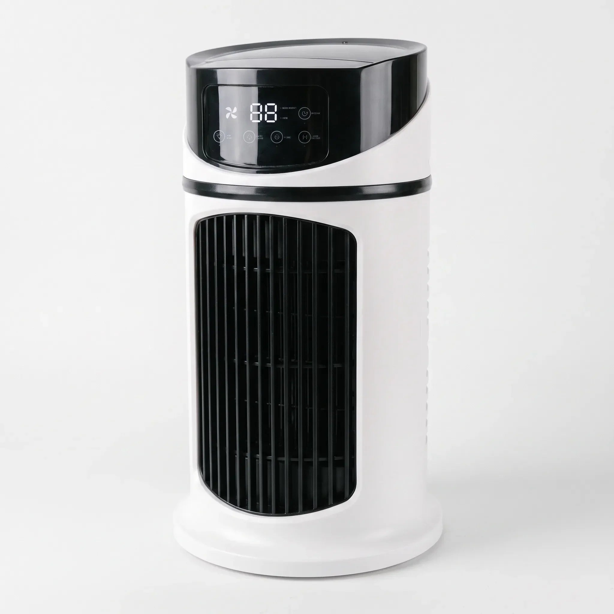 Quiet misting desk fan in white