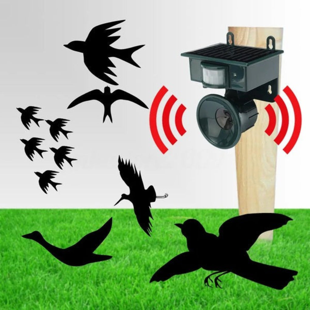 Solar Bird Repeller with Motion Sensor and Sound Deterrent