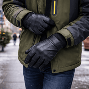 Premium Leather Gloves with Warm Inner Lining - Soft Insulated Winter Gloves for Driving and Daily Wear