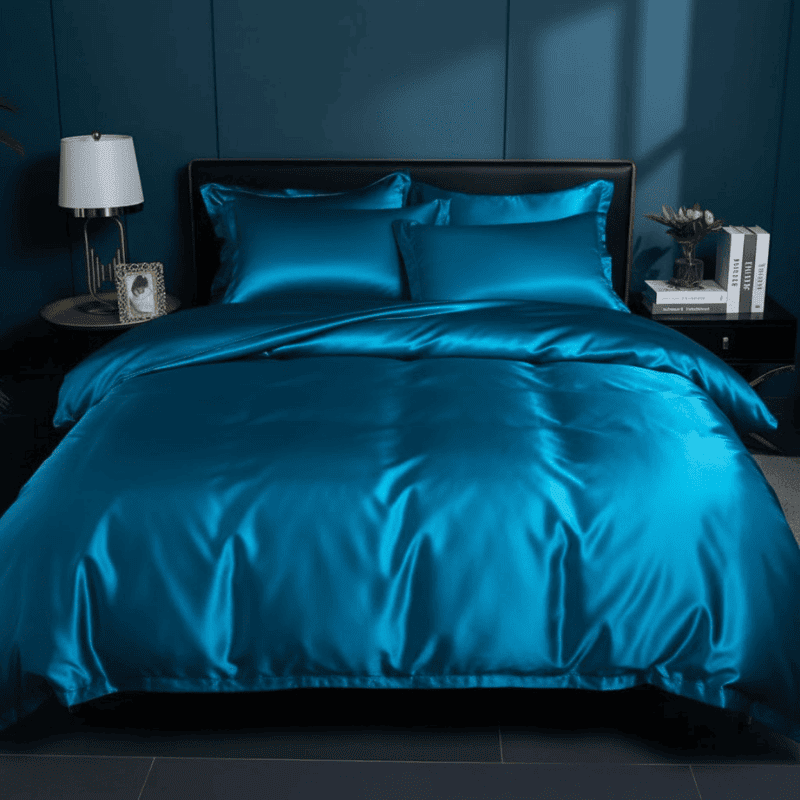 Elegant Premium Silk-look Bed Set – For Smooth, Cooling Comfort and Elegant Year-round Sleep