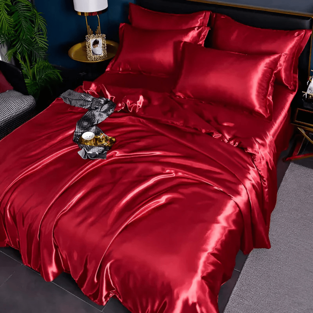 Elegant Premium Silk-look Bed Set – For Smooth, Cooling Comfort and Elegant Year-round Sleep