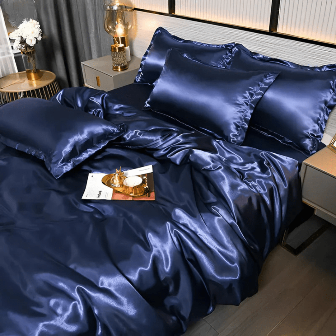 Elegant Premium Silk-look Bed Set – For Smooth, Cooling Comfort and Elegant Year-round Sleep