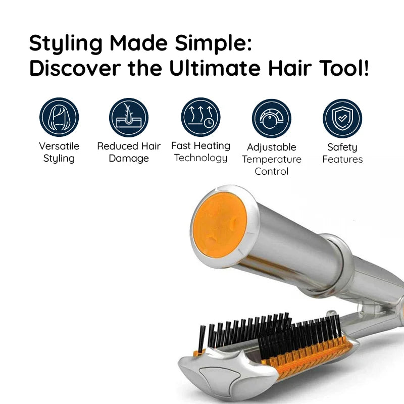 Professional 2 in 1 Rotating Iron and Hair Styling Brush