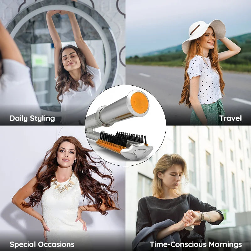 Professional 2 in 1 Rotating Iron and Hair Styling Brush