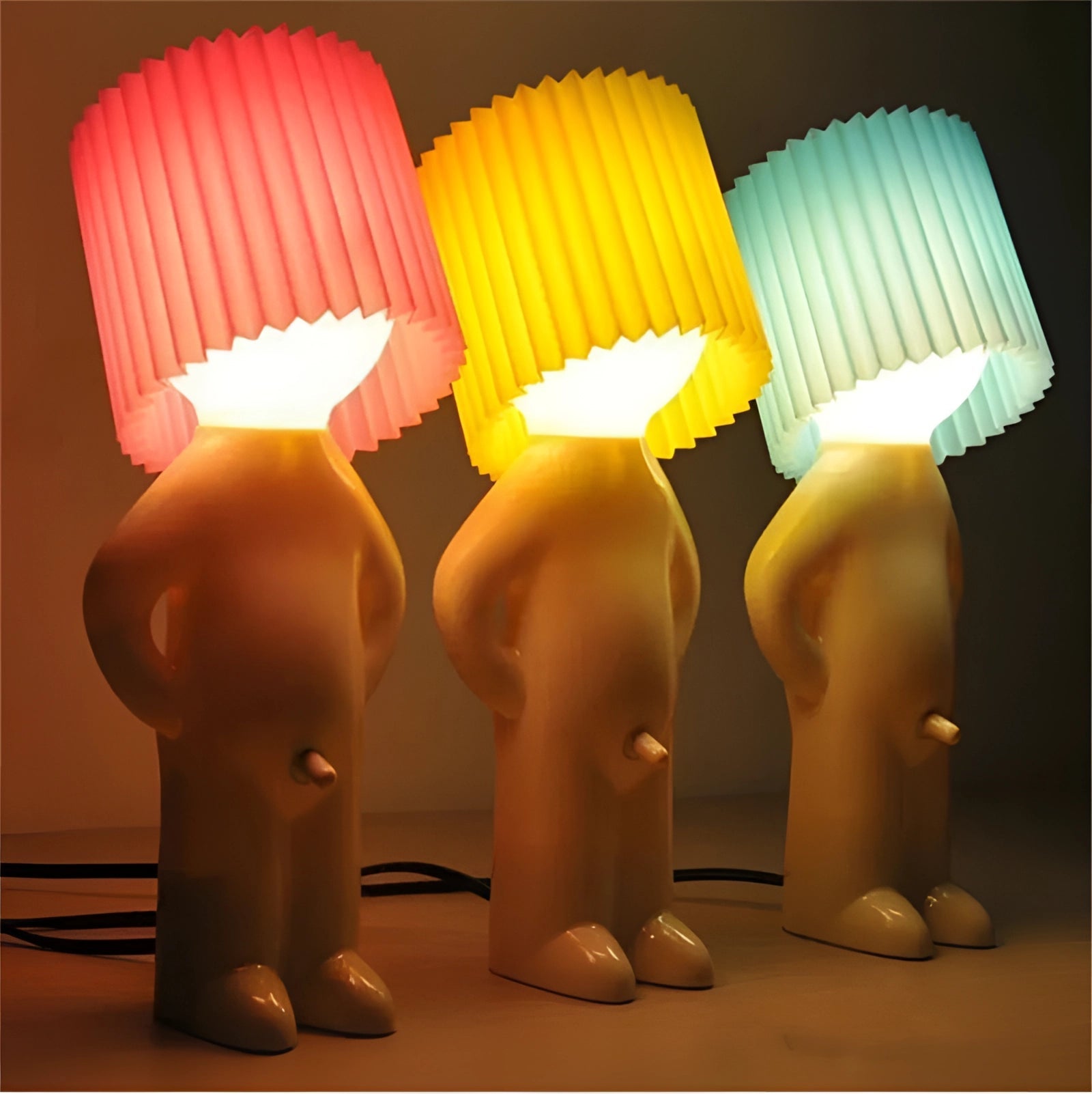 Quirky Human-Shaped Table Lamp – Portable Playful Accent Mood Light for Desk, Shelf & Kids Rooms