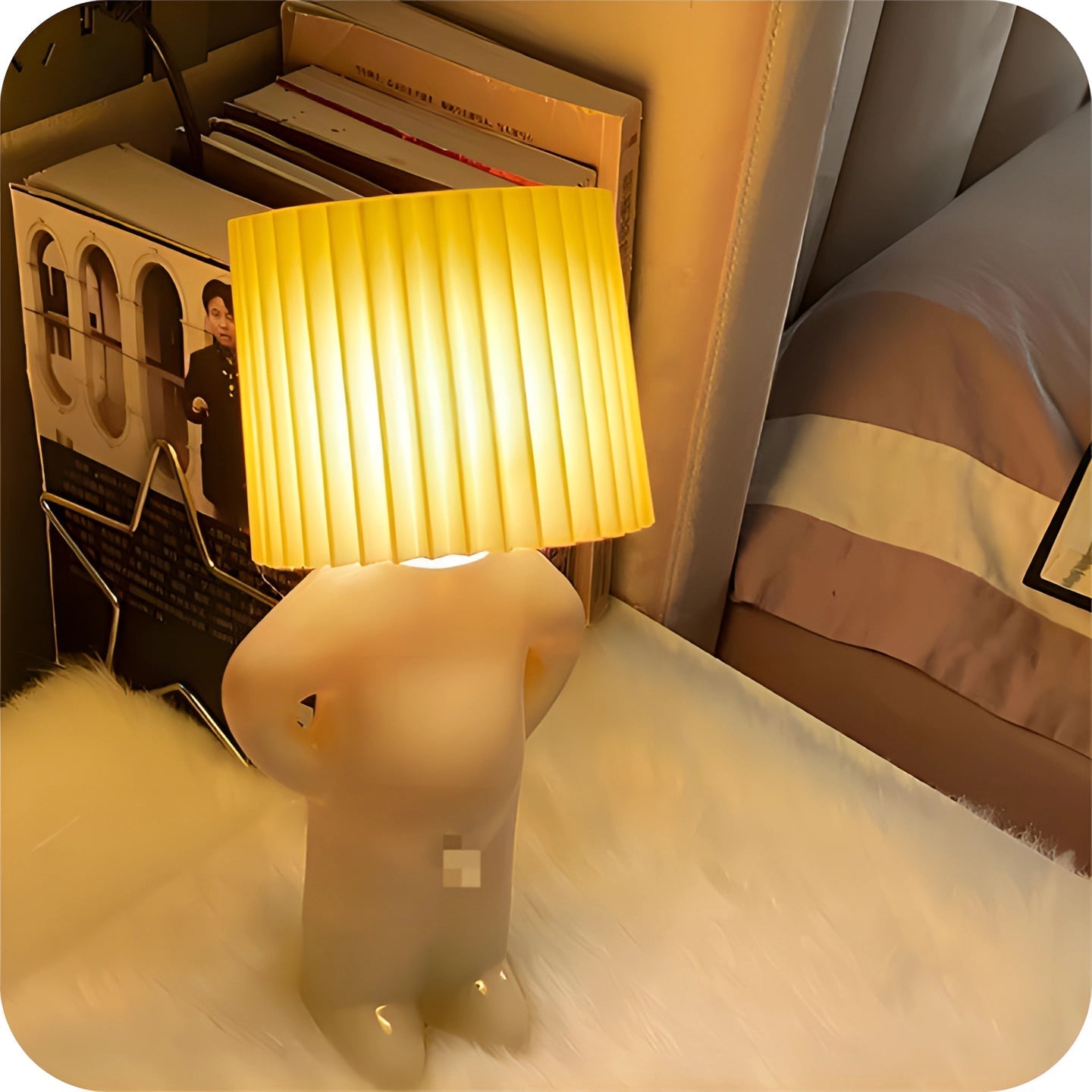 Quirky Human-Shaped Table Lamp – Portable Playful Accent Mood Light for Desk, Shelf & Kids Rooms