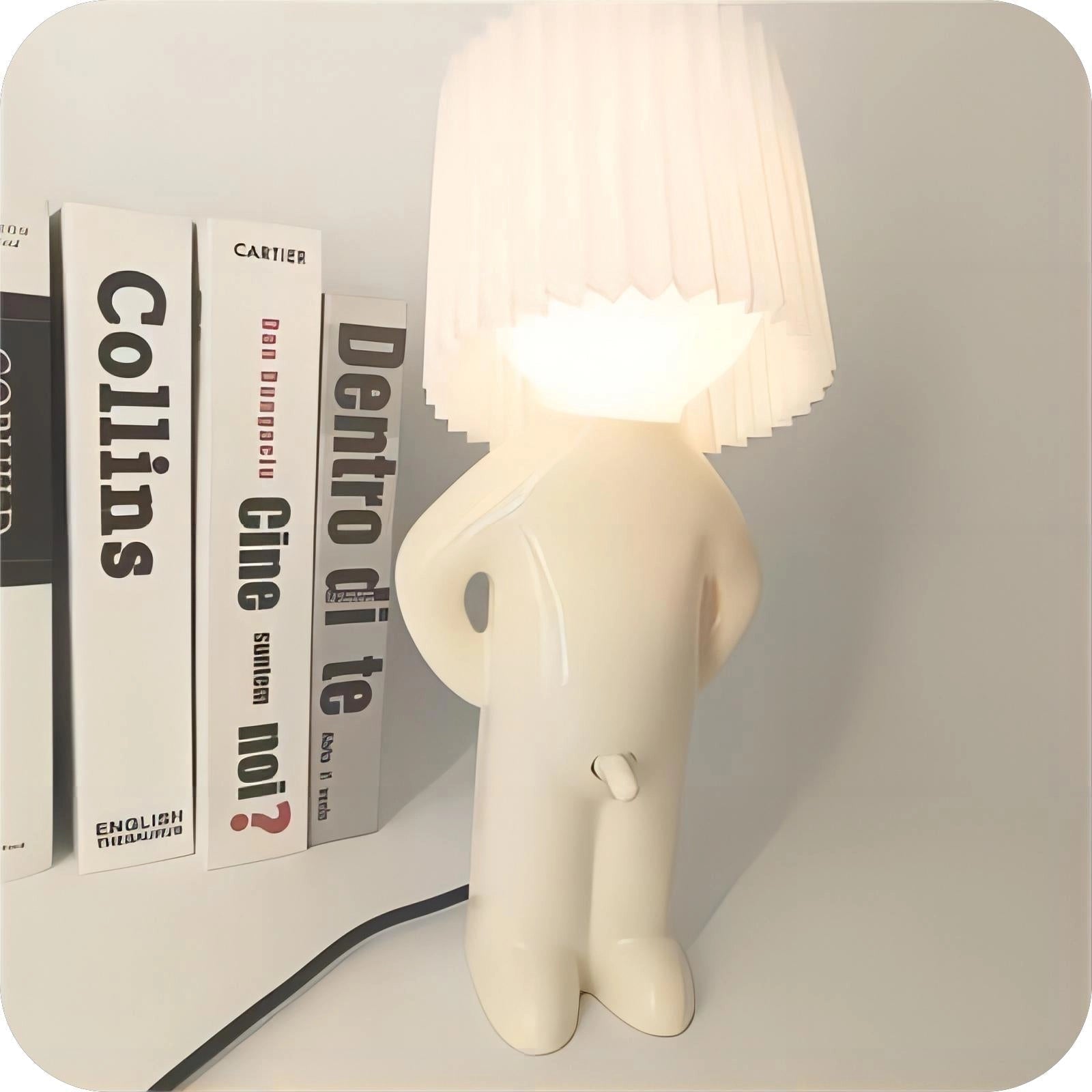 Quirky Human-Shaped Table Lamp – Portable Playful Accent Mood Light for Desk, Shelf & Kids Rooms
