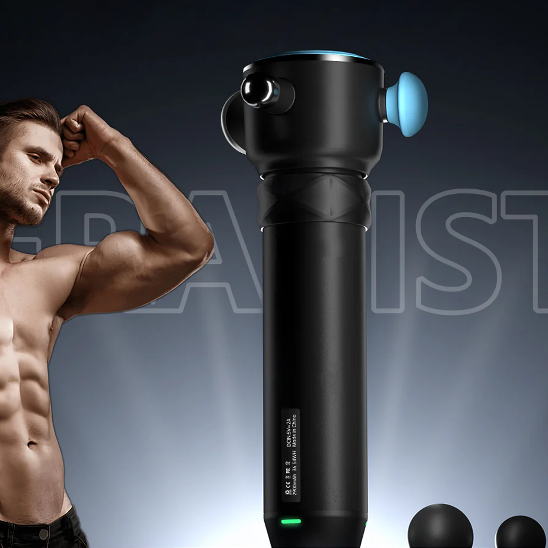 Deep Tissue Massage Gun | 7500 RPM Percussion Massager & 4 Heads