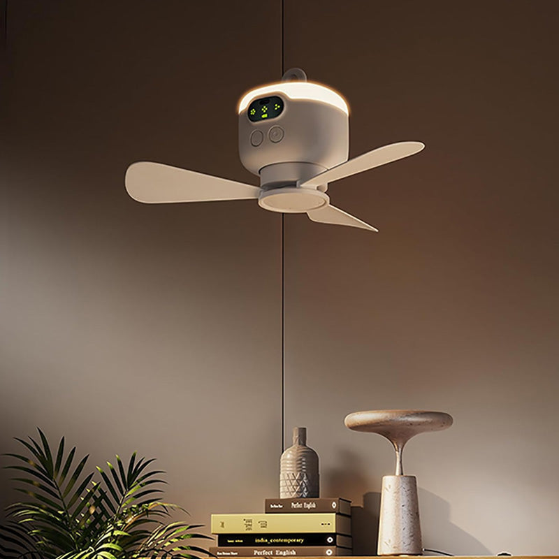 Rechargeable Ceiling Fan with LED Light & Remote – Portable Hanging Fan for Camping, Bedroom & Dorm