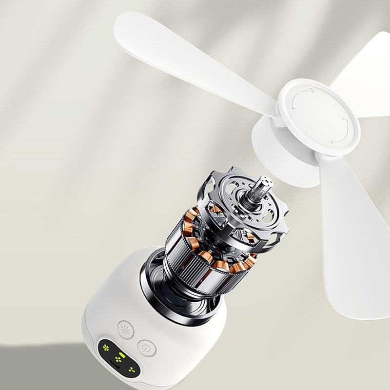 Rechargeable Ceiling Fan with LED Light & Remote – Portable Hanging Fan for Camping, Bedroom & Dorm