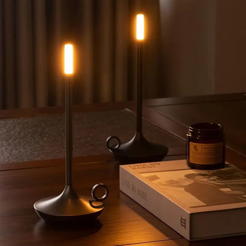 Candle-Shaped Rechargeable LED Lamp | Minimalist Flameless Light