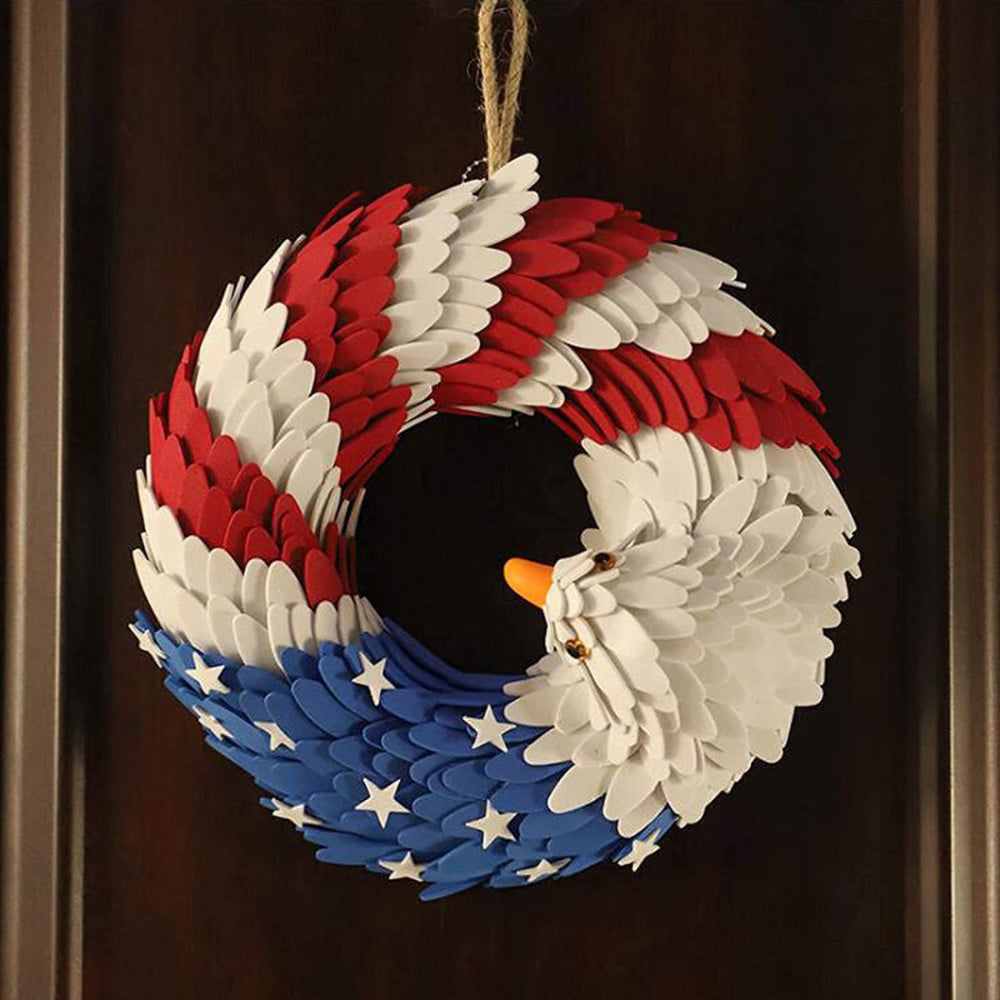 Rustic Eagle Wreath – Handcrafted Patriotic Door & Wall Decor, Weather-Resistant Tribute for Veterans