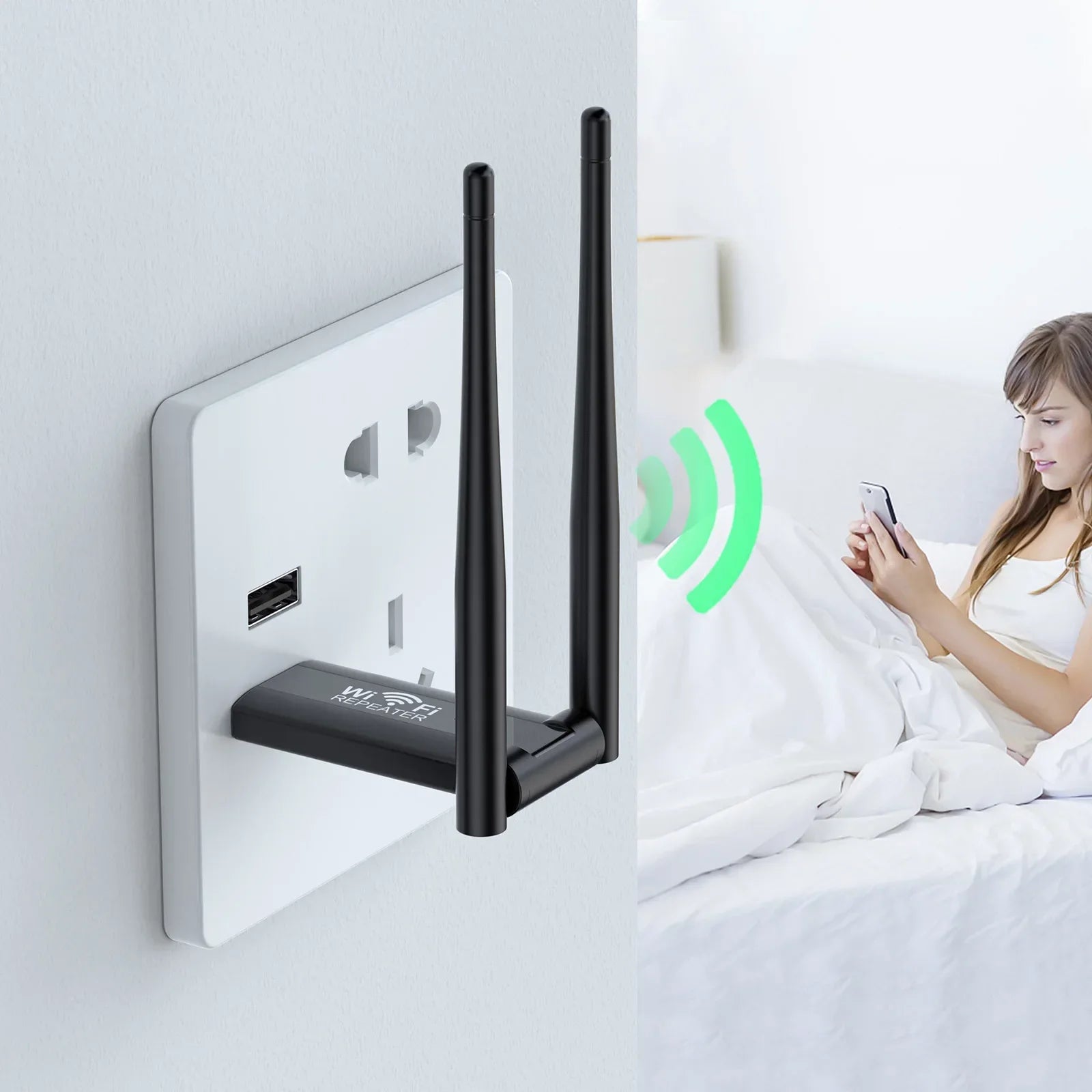 USB WiFi Extender and Long Range Signal Booster for 300Mbps Wireless