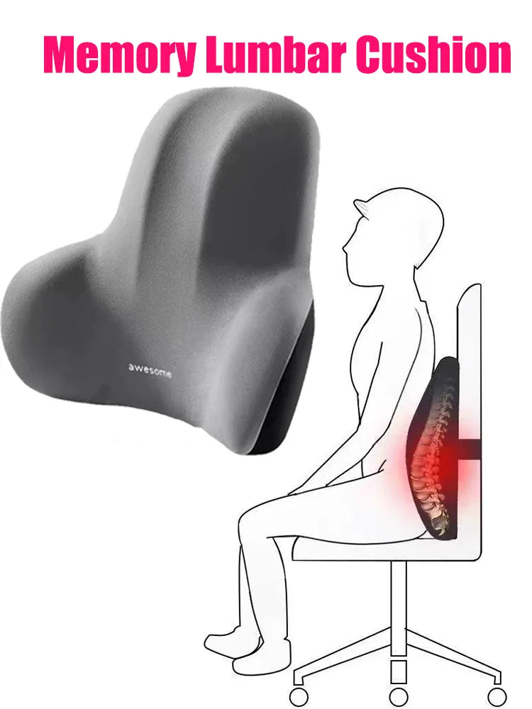 Ergonomic Lumbar Pillow | Lower Back Support Cushion for Posture