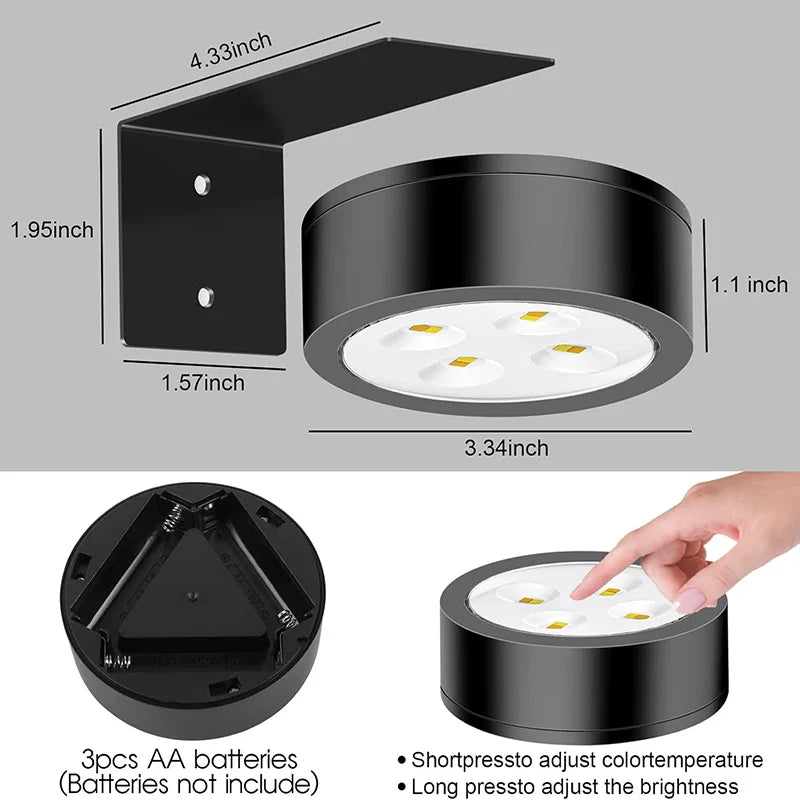 Magnetic Battery Operated Dimmable Art Wall Lights with Remote 3 Pack